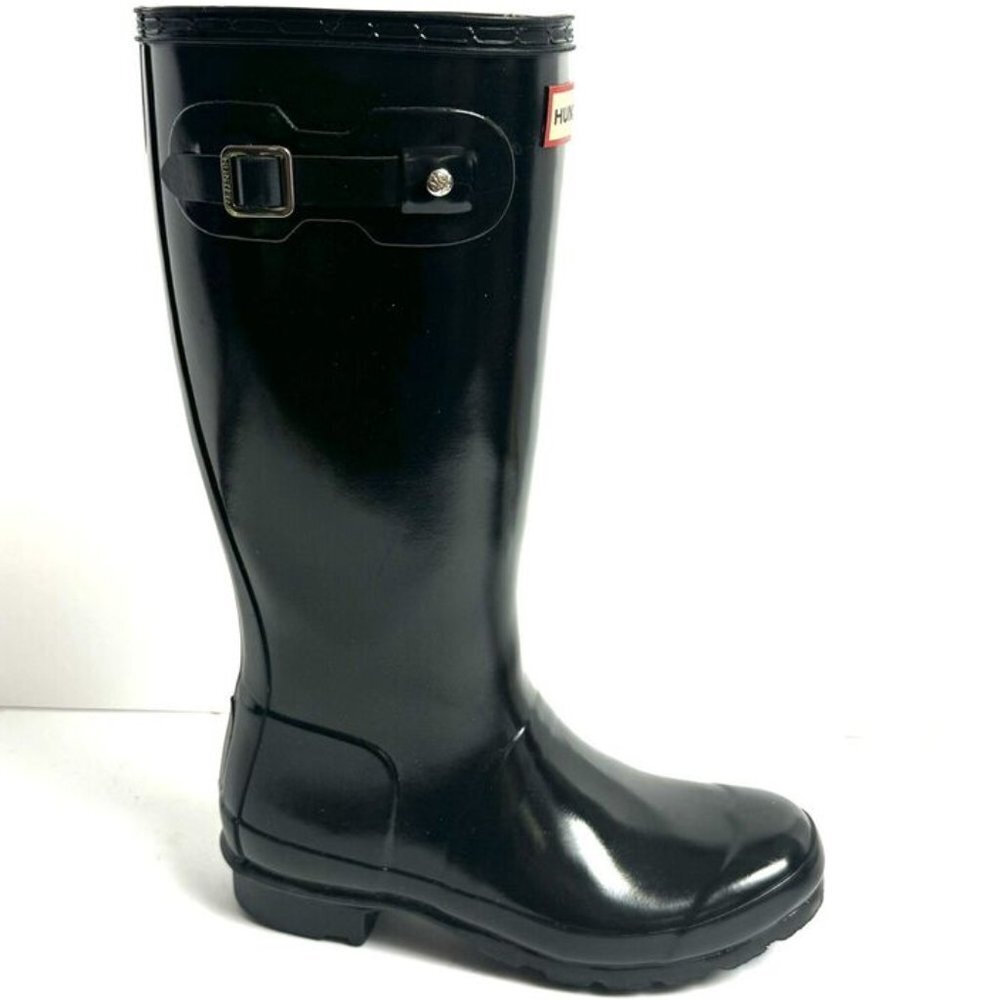 Hunter Original Gloss Rain Boot Black Size 4 M Boys